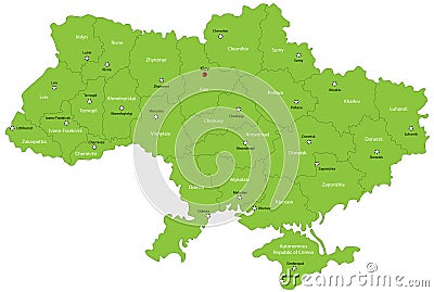 Ukraine map Cartoon Illustration