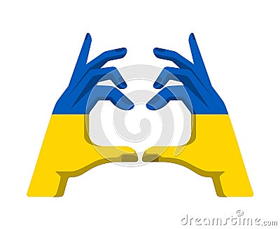 Ukraine Flag Hands Emblem National Europe Abstract Cartoon Illustration