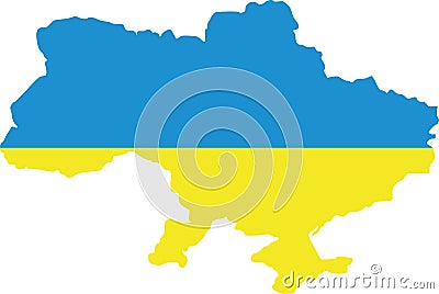 Ukraine map with flag Stock Photo