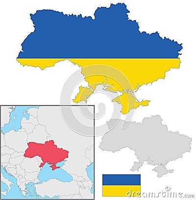 Ukraine map Vector Illustration