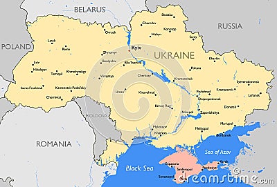 Ukraine map Vector Illustration