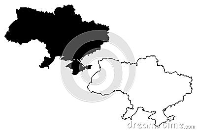 Ukraine map vector Vector Illustration