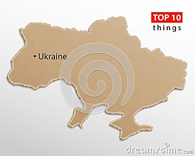 Ukraine map vector. Ukrainian maps craft paper texture. Empty template information creative design Vector Illustration