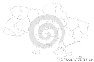 Ukraine political map of administrative divisions Stock Photo