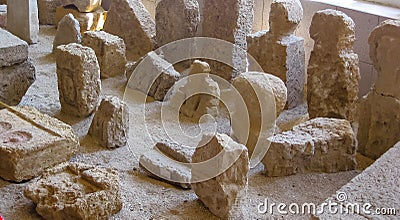 exhibits from the excavations of the ancient city of Olbia on the shore of the Dnieper Editorial Stock Photo