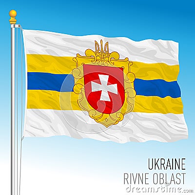 Ukraine, Rivne Oblast waving flag, europe, vector illustration Vector Illustration