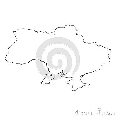 Ukraine - solid black outline border map of country area. Simple flat vector illustration Vector Illustration