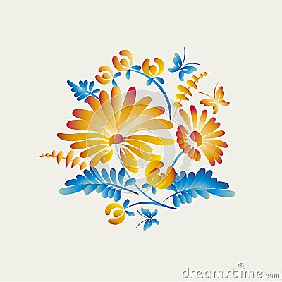 Ukraine traditional folk flowers pattern Vector Illustration