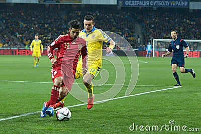 Ukraine vs Spain. UEFA EURO 2016 play-off Editorial Stock Photo