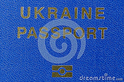 Ukrainian biometric passport cover macro Stock Photo