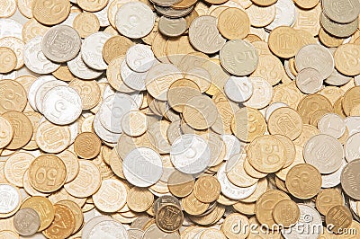 Ukrainian coins background Stock Photo