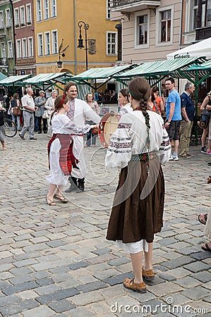 Ukrainian dancers in Poznan Editorial Stock Photo