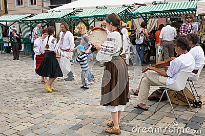 Ukrainian dancers in Poznan Editorial Stock Photo