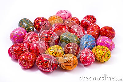 Easter Colorful Eggs Stock Photo