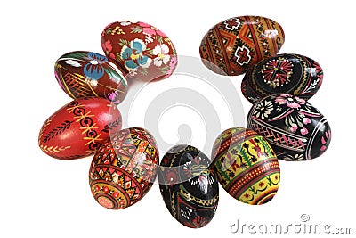 Ukrainian Easter Eggs isolated on white Stock Photo