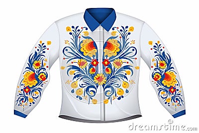 Ukrainian embroidered shirt on a white background Stock Photo