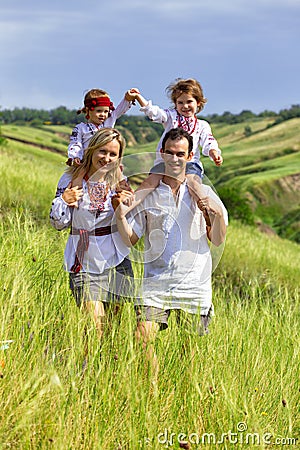 Ukrainian family Stock Photo