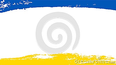 Ukrainian flag, blue yellow empty frame, isolated white background. Patriotic Ukraine design, copy space Vector Illustration