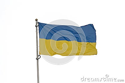 Ukrainian flag on the flag pole Stock Photo