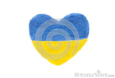 Ukrainian flag in heart shape Stock Photo