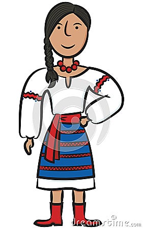 Ukrainian Girl Vector Illustration