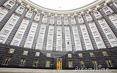 Ukrainian Government Building. Administrative building for the Cabinet of Ministers of Ukraine Editorial Stock Photo