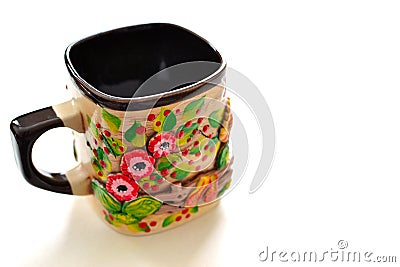 ukrainian handmade pottery mug or cup Stock Photo