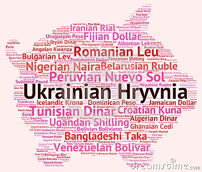 Ukrainian Hryvnia Represents Foreign Currency And Banknotes Stock Photo