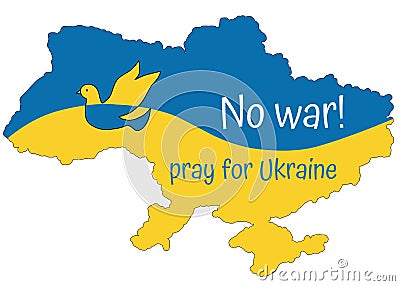 Ukrainian map design call stop war from russia to Ukraine Stock Photo