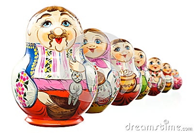 Ukrainian matrioshka doll isolated. clipping path Stock Photo