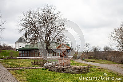 Ukrainian old, traditional house - always picturesque, white outside and inside Editorial Stock Photo