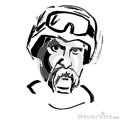 Ukrainian poet Taras Shevchenko. Vector Illustration