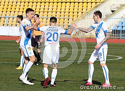 Ukrainian Premier League football game SC Dnipro-1 v Dynamo Kyiv Editorial Stock Photo