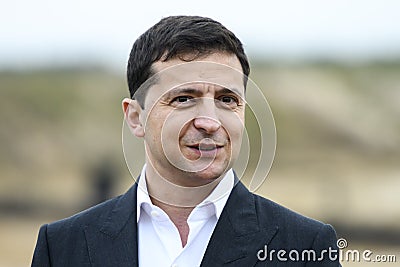 Ukrainian President Volodymyr Zelenskiy in the village of Stare, Ukraine, 30 September 2019. Editorial Stock Photo