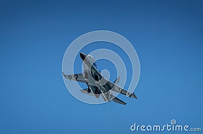 Ukrainian SU-27 display during Radom Air Show 2013 Editorial Stock Photo