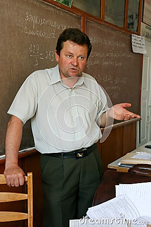 Ukrainian teacher at rural school Editorial Stock Photo