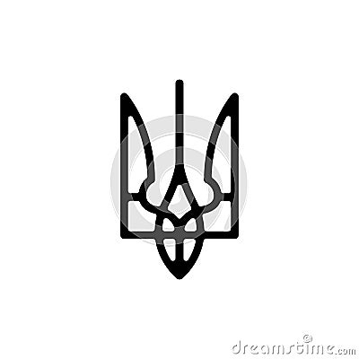 Ukrainian trident line color icon. Isolated vector element. Vector Illustration