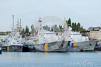 Ukrainian warships in port Editorial Stock Photo