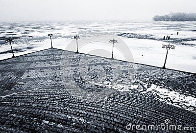 A view of Dnipropetrovsk, Ukraine in winter Stock Photo