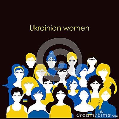 Ukrainian women vector illustration Cartoon Illustration