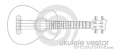 Ukulele guitar illustration. Music instrument. Vector line sketch Vector Illustration
