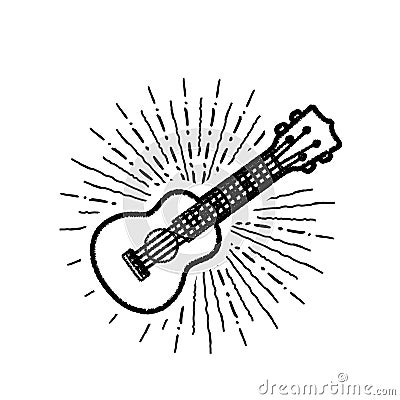 Ukulele vector illustration on white Vector Illustration