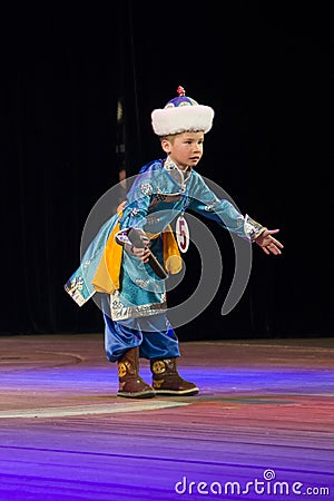 Ulan-Ude, Russia - February 27, 2015: Members of the Buryat national contest of beauty and talent 