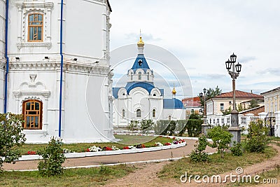 ULAN UDE, RUSSIA - SEPTEMBER 06, 2019: Cathedral of Our Lady of Smolensk or Odigitrievsky Cathedral in Ulan Ude, Russia Editorial Stock Photo