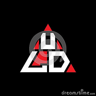 ULD triangle letter logo design with triangle shape. ULD triangle logo design monogram. ULD triangle vector logo template with red Vector Illustration