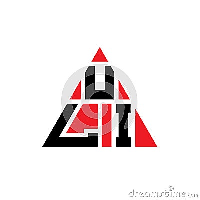ULI triangle letter logo design with triangle shape. ULI triangle logo design monogram. ULI triangle vector logo template with red Vector Illustration