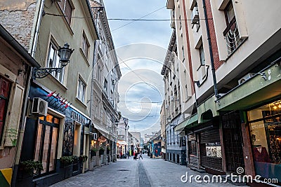 Ulica Laze Teleckog street, an iconic pedestrian street of the city center of Novi Sad Editorial Stock Photo