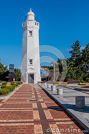 Juk-byeon lighthouse looking out over ocean Editorial Stock Photo