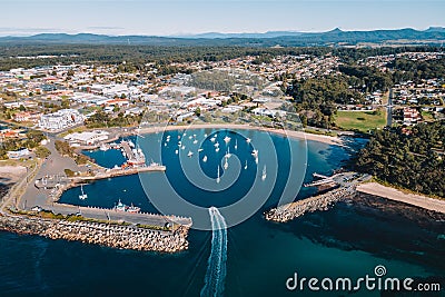 Ulladulla Harbour during the day. Stock Photo