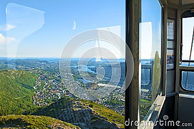 Ulriken Cable Car at Mount Ulriken in Bergen, Norway Stock Photo